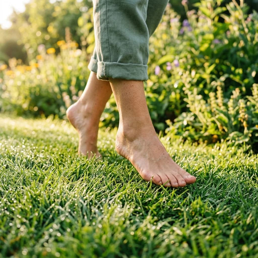 Barfuß auf Gras gehen — Bereich Bewegung